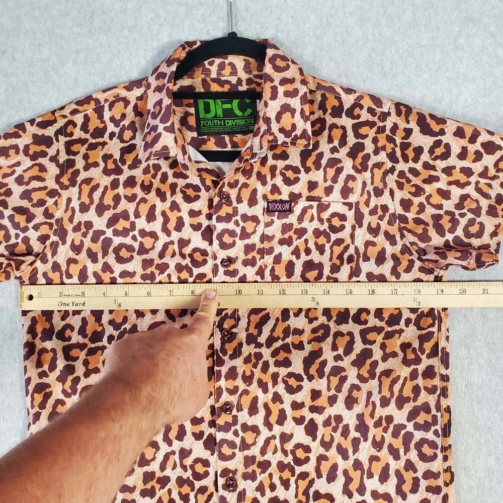 Dixxon Flannel Co Shirt The Party Animal Youth XL Leopard Print Short Sleeve DFC